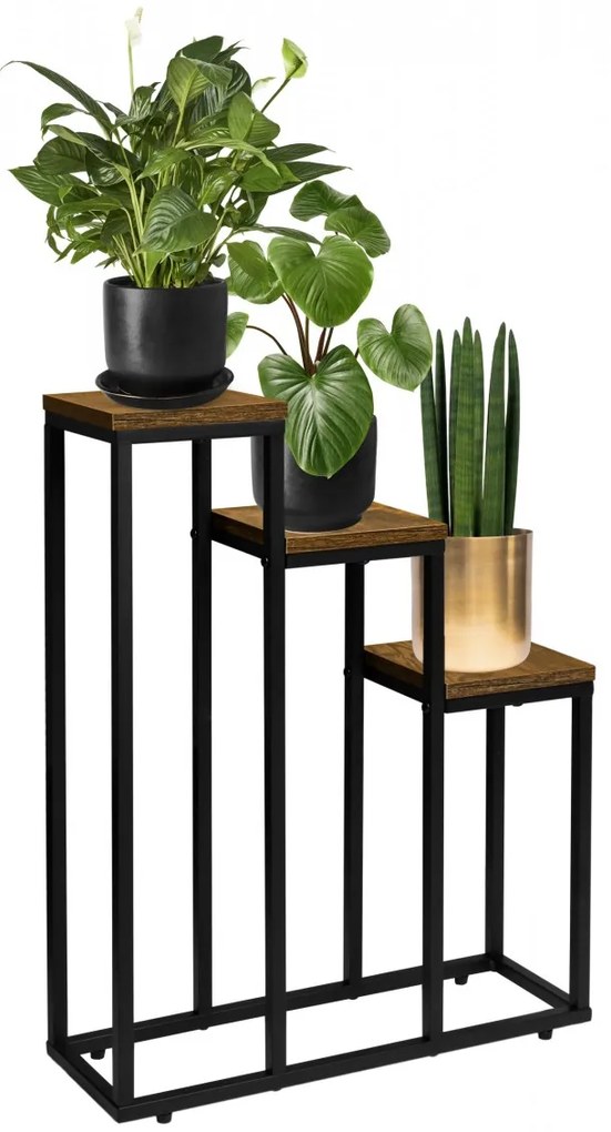 Stojan na kvety Loren hnedý/čierny