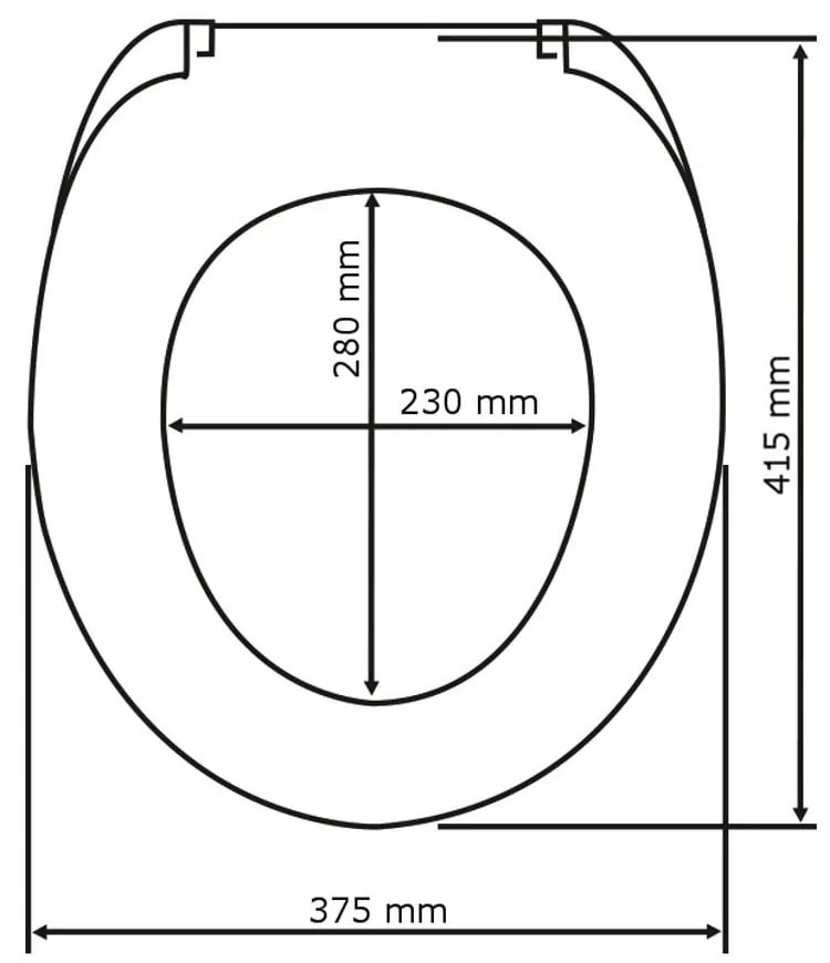 Biele WC sedadlo s jednoduchým zatváraním Wenko Samos, 44,5 x 37,5 cm