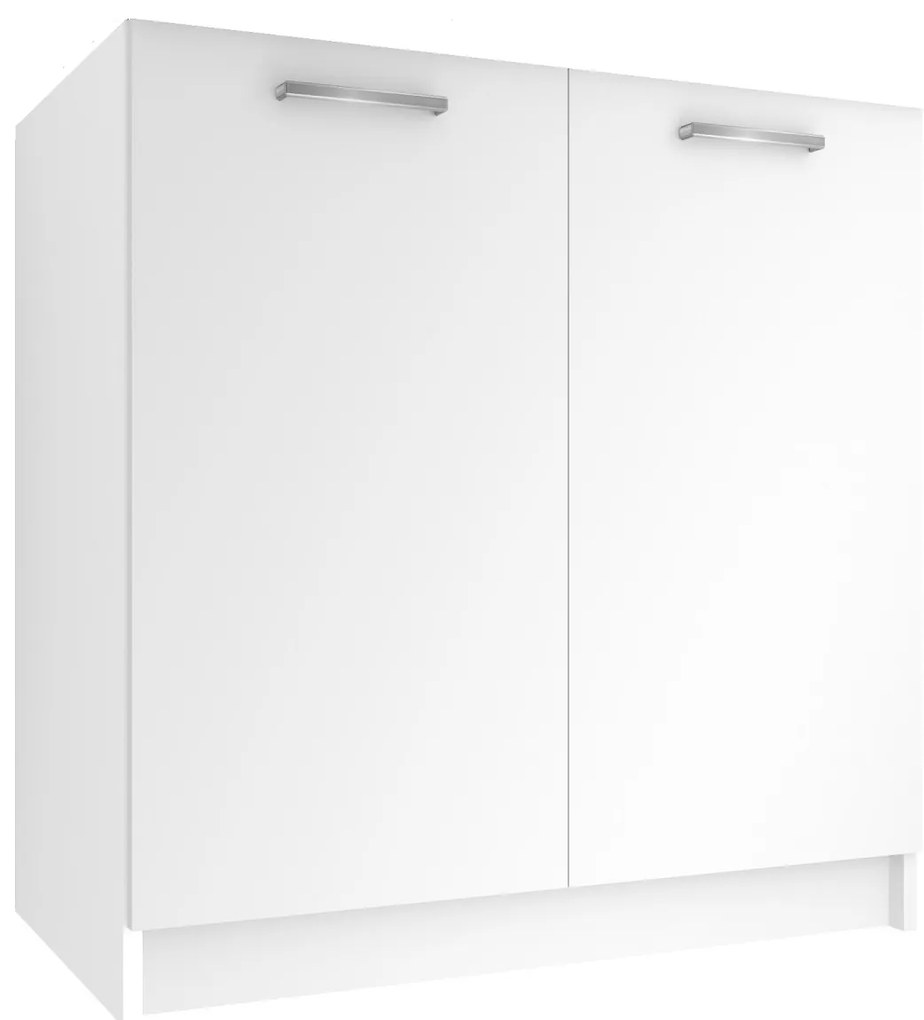 Kuchynská skrinka Belini drezová 80 cm biely mat bez pracovnej dosky TOR SDZ80/0/WT/WT/0/E