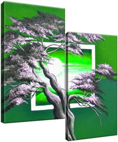 Obraz na plátne Zelený západ slnka a mohutný strom 60x60cm 4024A_2A