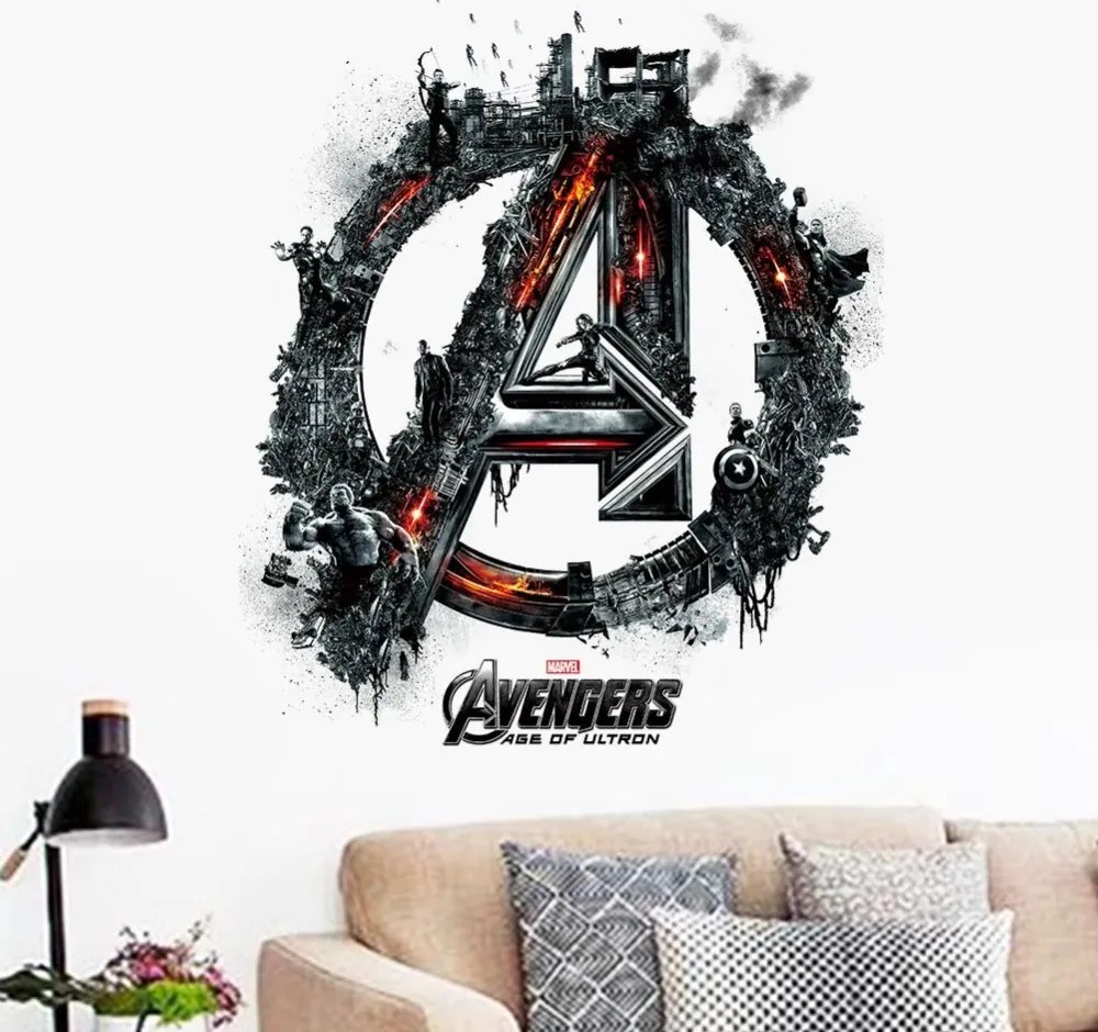 Veselá Stena Samolepka na stenu na stenu Znak Avengers
