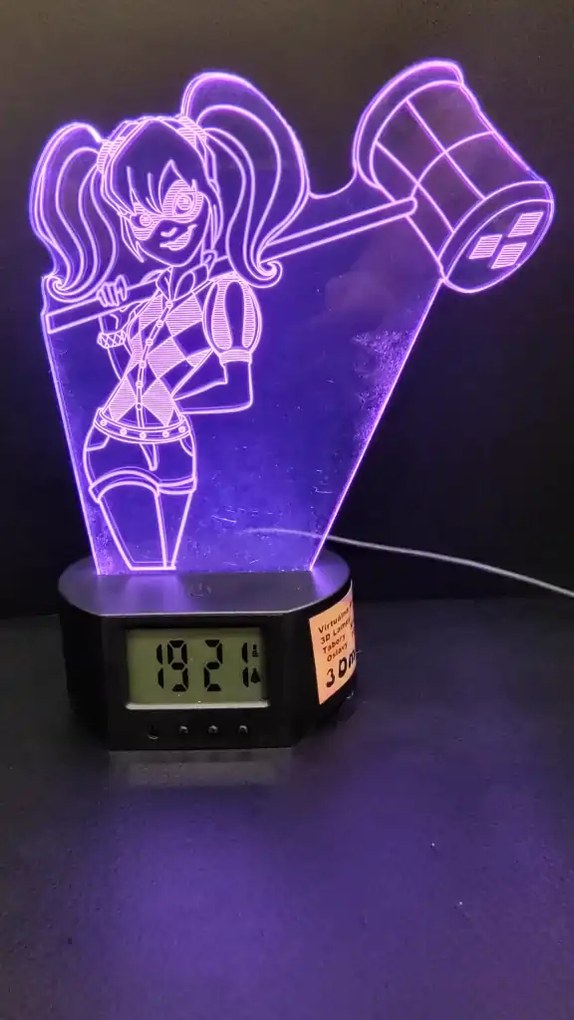 3Dmix 3DL-CRK039 – 3D LED nočná lampa - Harley Quinn (Crack základňa)