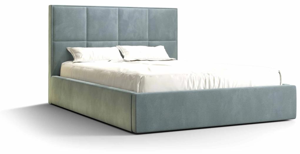 Manželská posteľ 160 cm Gino (modrá) (s roštom a úložným priestorom). Vlastná spoľahlivá doprava až k Vám domov. 1046929