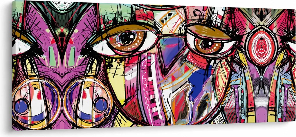 Obraz - Street art - sova (120x50 cm)