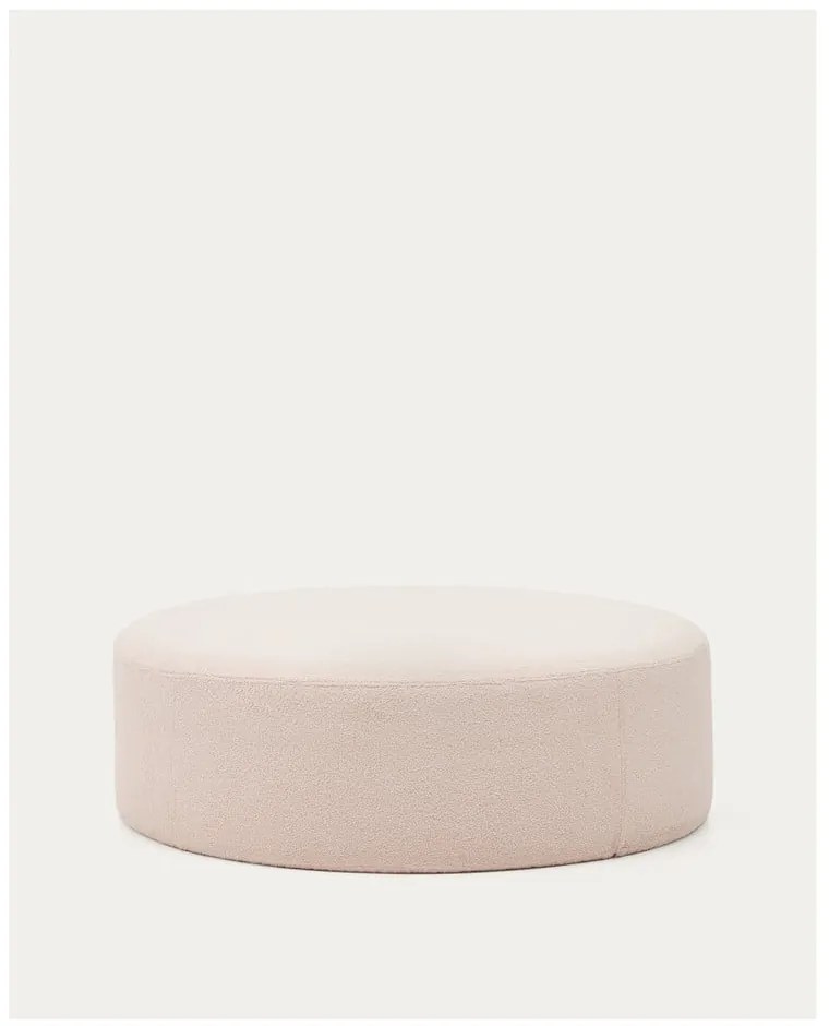 Svetloružový taburet z textílie buklé Kaeli – Kave Home