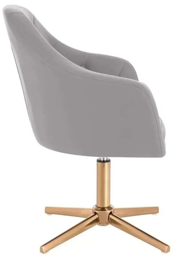 LuxuryForm DESIGN Kreslo ANDORA na zlatom kríži - sivé