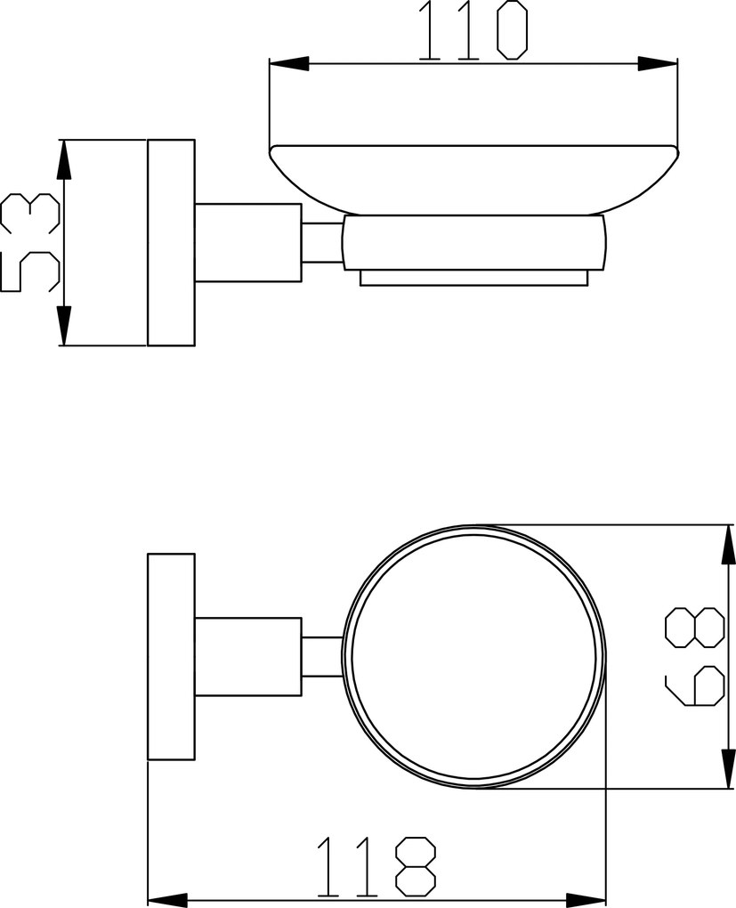 Slezák - RAV Mydelnička sklenená COLORADO - COA0300ZK, Zlatá kartáčovaná