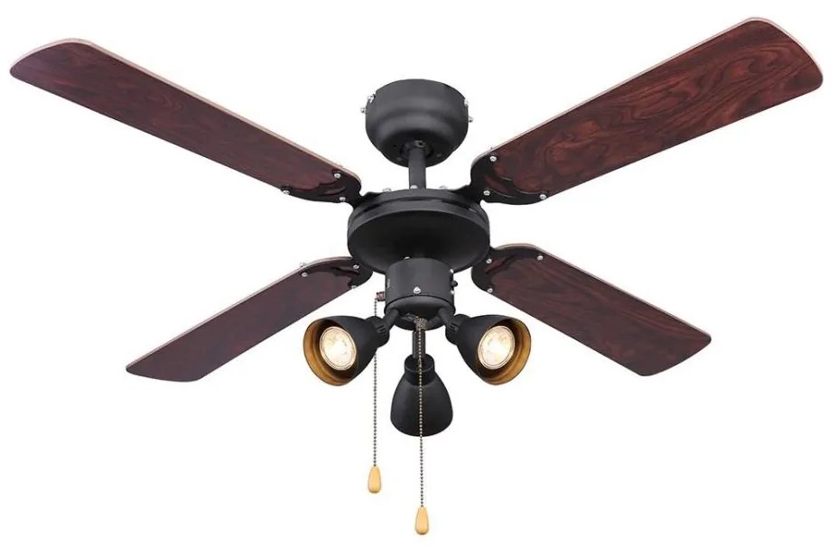 ZEVENTI - Stropný ventilátor ZURRIOLA 3xGU10/50W/230V ZV0006