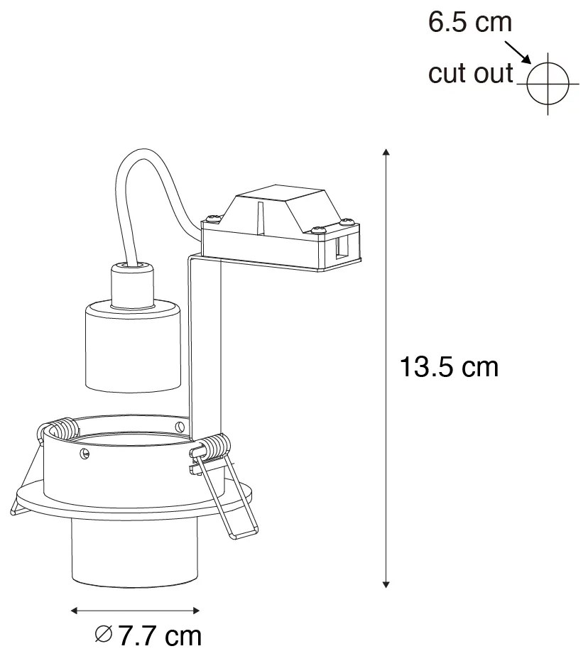 Sada 6 zapustených bodových svetiel tmavý bronz GU10 35 mm okrúhle naklápacie - Installa