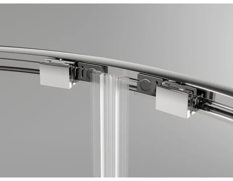 Mexen Exo, asymetrický sprchový kút s posuvnými dverami 100 x 90 cm, 6mm číre sklo, chrómový profil, 8132-100-090-01-00