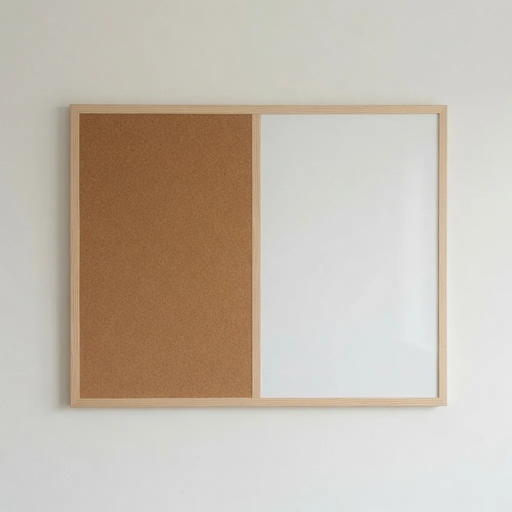 Toptabule.sk Kombinovaná tabuľa biela v drevenom ráme CLASSIC 60x40 cm