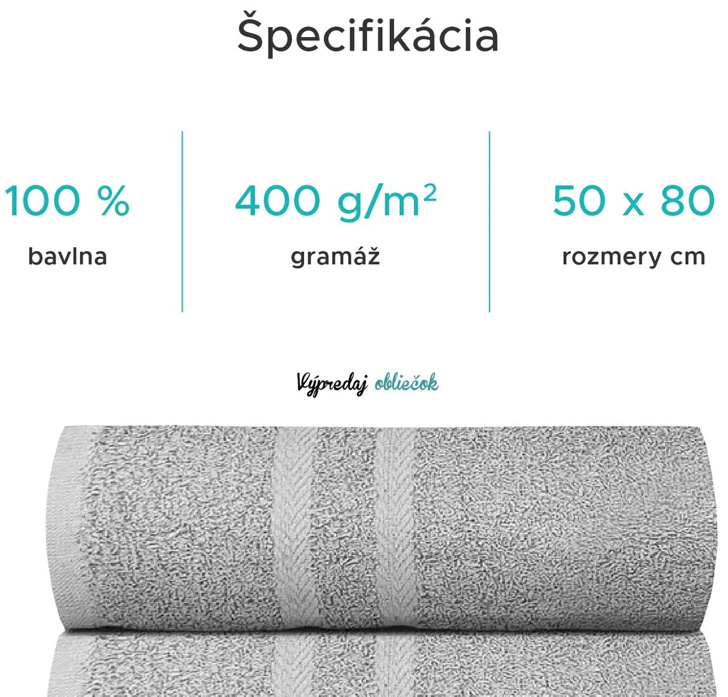 Uterák BASIC ORNAMENT 50 x 80 cm svetlosivý, 100% bavlna