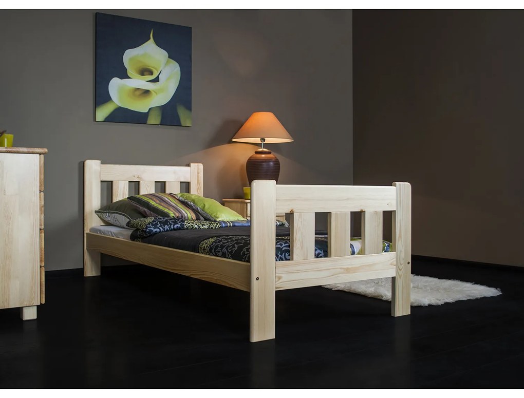 Posteľ PATI 90x200cm z masívu borovice Dub