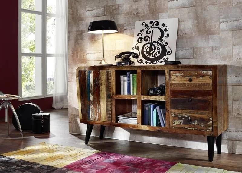 Bighome - RETRO TV stolík 150x86 cm, staré drevo