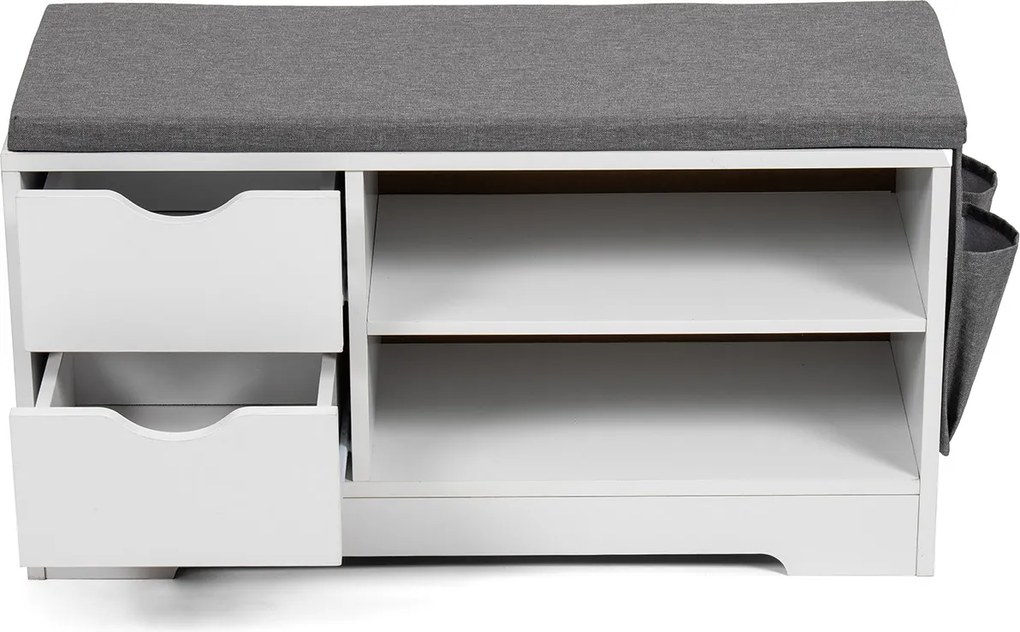 Noela Botník s 2 šuplíkmi a penovým sedákom biely SEDO 80