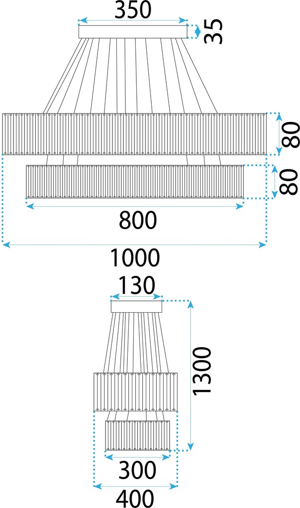 Toolight Toolight, LED stropné svietidlo 100x39 cm, 72W, APP1546-CP2, chrómová, OSW-05475