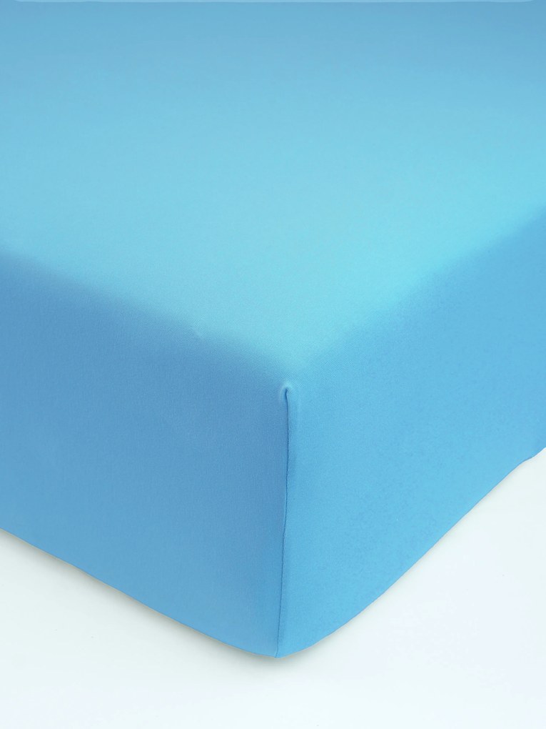 Jersey plachta do postieľky s elastanom Deluxe 70 x 140 cm – svetlomodrá