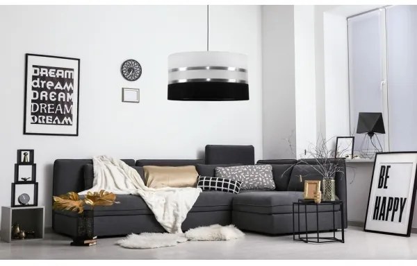 Luster na lanku CORAL 1xE27/60W/230V čiernobiela