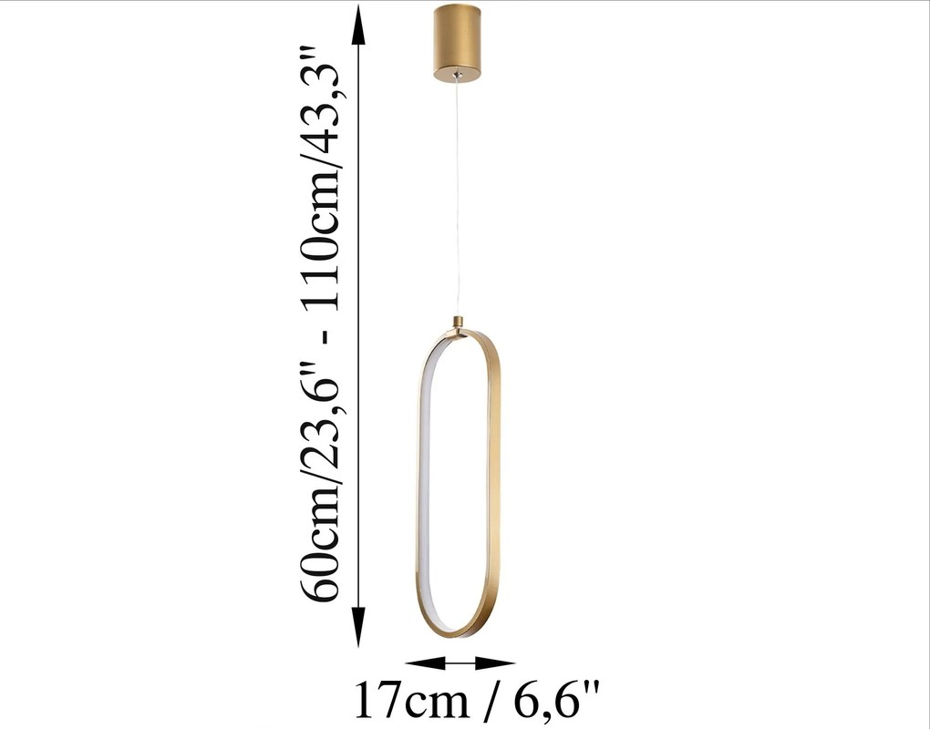 Závěsný LED lustr Can zlatý