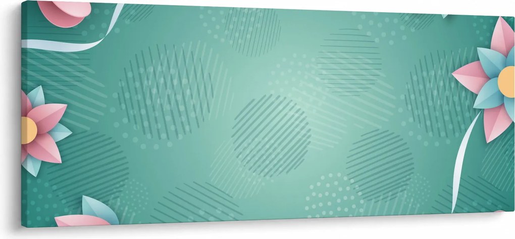Obraz - Kruhy s kvetmi (120x50 cm)