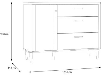 Komoda s zásuvkami VIRO hnedá/béžová