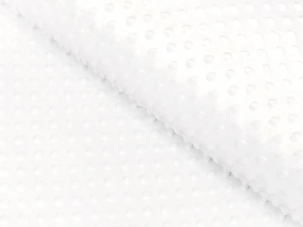 Biante Detské posteľné obliečky do postieľky Minky 3D bodky MKP-016 Krémovo biele Do postieľky 90x130 a 40x60 cm