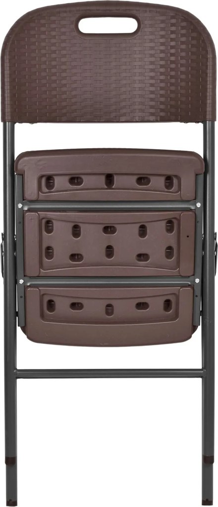 Hnedá skladacia cateringová stolička Rattan