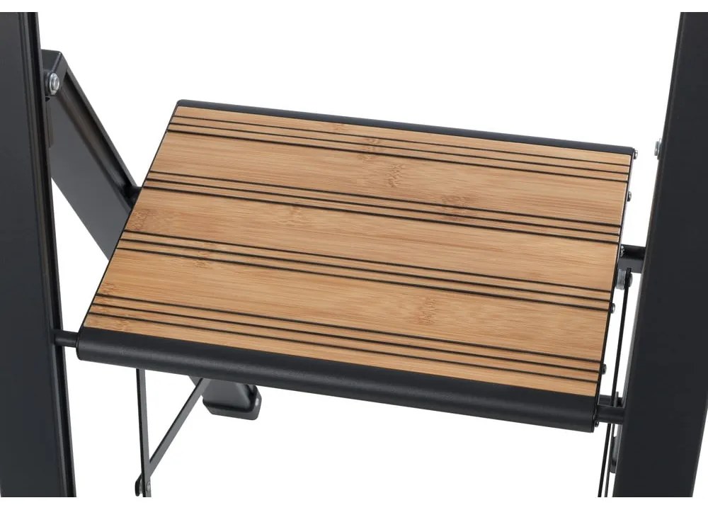 Čierny hliníkový protišmykový skladací rebrík Wenko Stepladder II.
