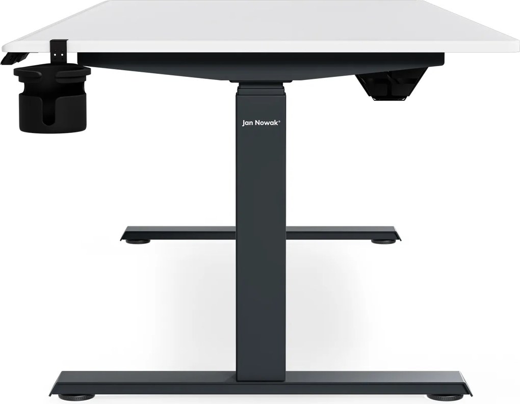 Elektrický stôl s nastavením výšky ergonomický antracitovo-bieli, 1600x800 mm: ARIA
