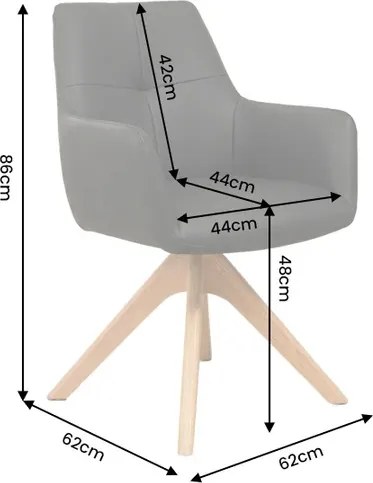 Dizajnová otočná stolička Devassy čierna koža / dub