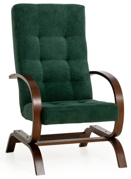 Kreslo Lux, zelená (AN 3207/orech)