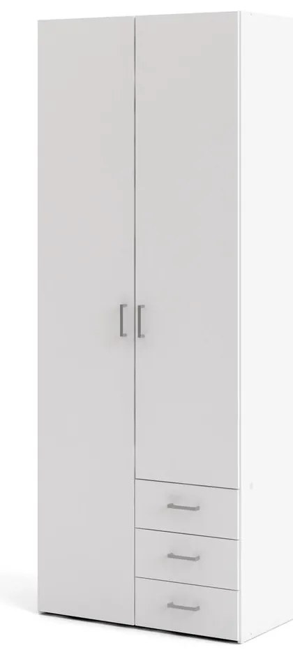 Biela šatníková skriňa 78x200 cm Space – Tvilum