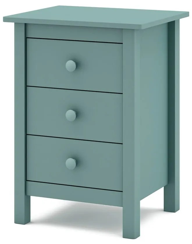 Detský nočný stolík z borovicového dreva v petrolejovomodrej farbe Max - Marckeric