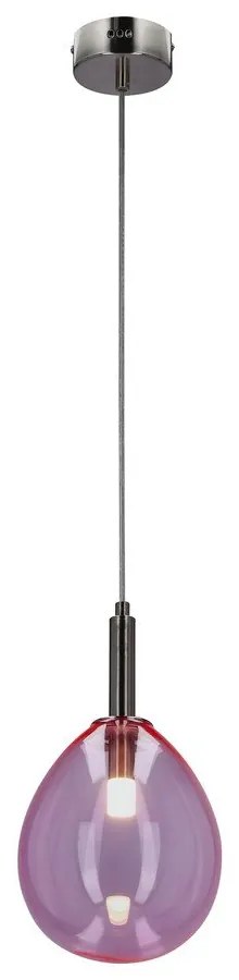 Fialové LED závesné svietidlo so skleneným tienidlom Lukka – Candellux Lighting