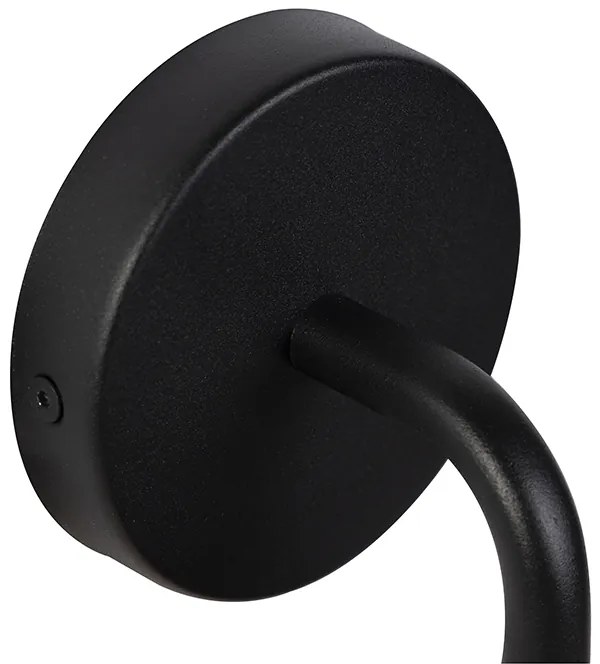 Rustikálna vonkajšia nástenná lampa čierna so sklom - Elza