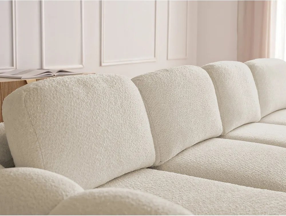 Béžová rozkladacia/s úložným priestorom rohová pohovka z textílie buklé (ľavý roh/s leňoškou) Montaigne – Bobochic Paris