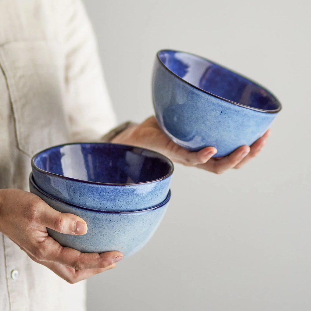 Bloomingville Kameninová miska Sandrine modrá 15 cm