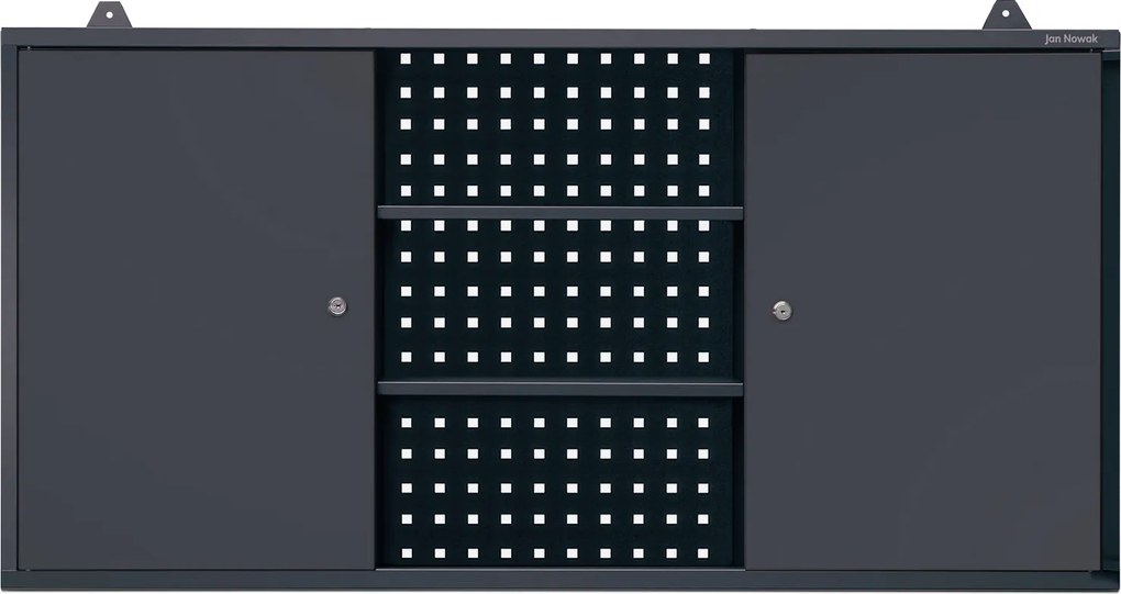 Zavesená garážová skriňa BEN, 1200 x 600 x 200 mm, antracitová