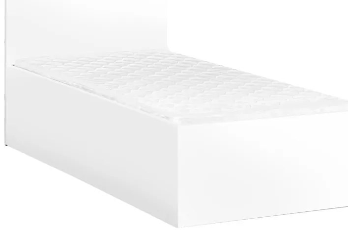 Posteľ SOFIA 90 x 200 cm, biela Rošt: Bez roštu, Matrac: Matrac DELUXE 10 cm