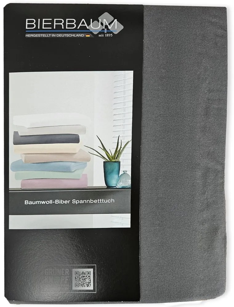 Bierbaum flanelová plachta Grafit - 180 x 200 cm