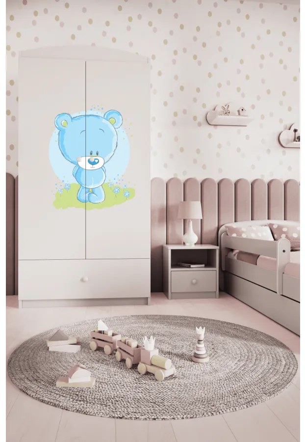 Detská skriňa Babydreams 90 cm medvedík biela