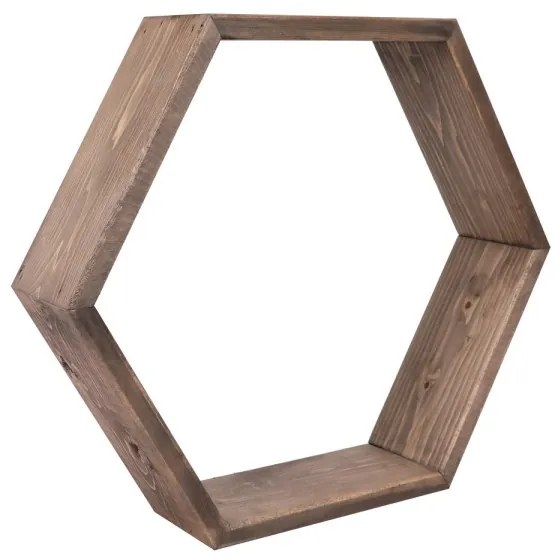 Súprava 3 nástenných políc HEX orech