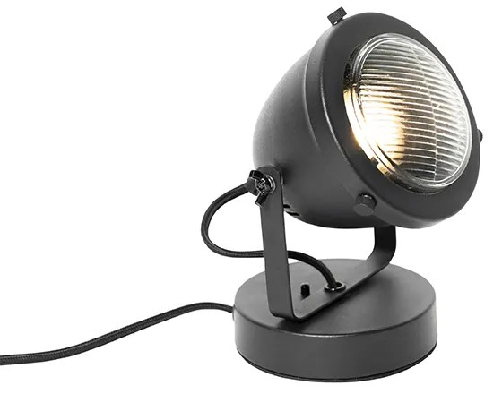 Priemyselná stolná lampa čierna 18 cm - Emado