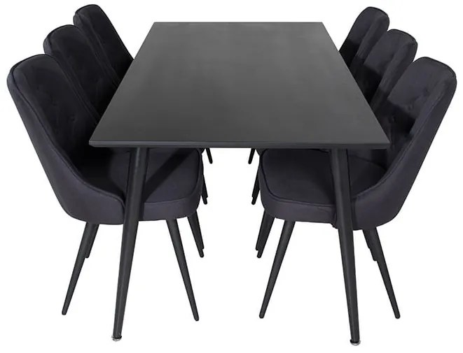 Dipp Velvet Lyx stolová súprava čierna/čierna