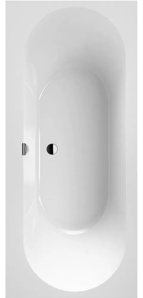 VILLEROY &amp; BOCH Oberon 2.0 pravouhlá vaňa z materiálu Quaryl, odtok v strede, 1800 x 800 x 470 mm, biela alpská, UBQ180OBR2DV-01