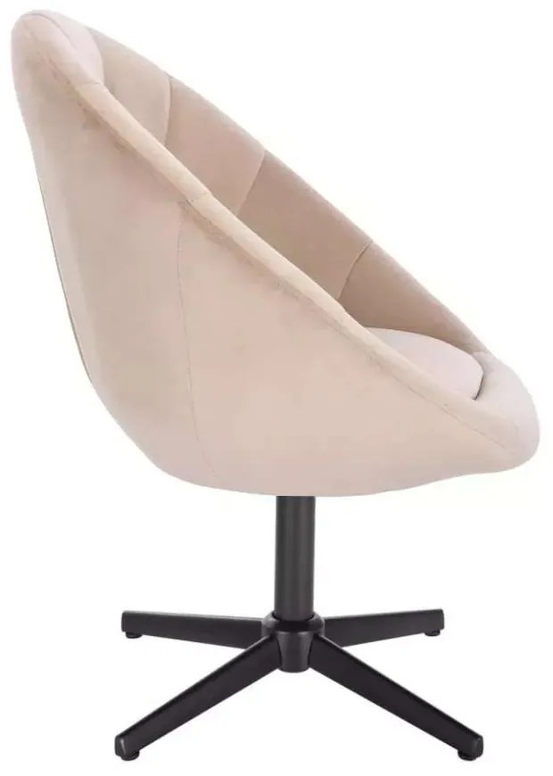 LuxuryForm DESIGN Kreslo VERA VELUR na čiernom kríži - latte