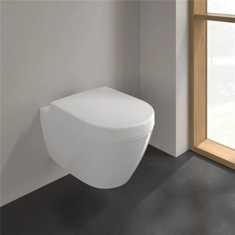VILLEROY &amp; BOCH Subway 2.0 ViFresh závesné WC s hlbokým splachovaním bez vnútorného okraja, 370 x 560 mm, biela alpská, s povrchom CeramicPlus, 5614A1R1