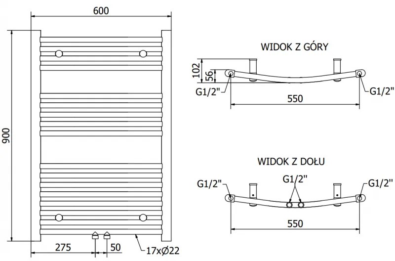 Mexen Ares, elektrické vykurovacie teleso 900 x 600 mm, 400 W, biela, W102-0900-600-6400-20