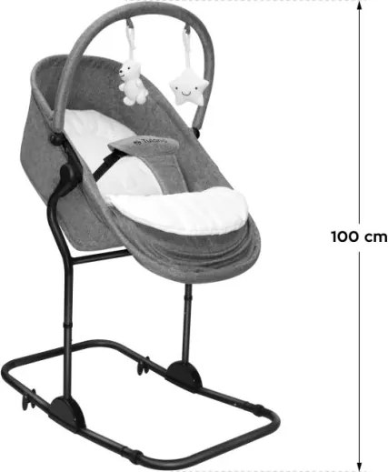 Detské hojdacie kreslo 4v1 Moon 35 sivé