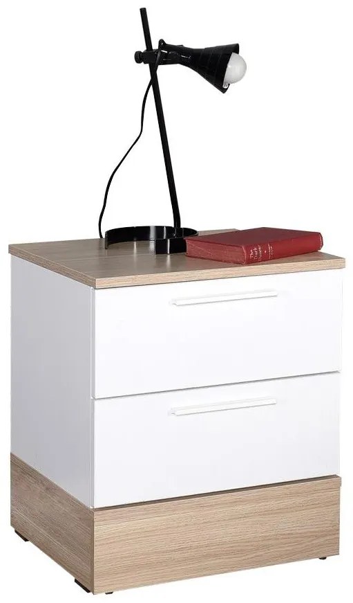 Nočný stolík Kultaletta 5 (dub + biela). Vlastná spoľahlivá doprava až k Vám domov. 1108566